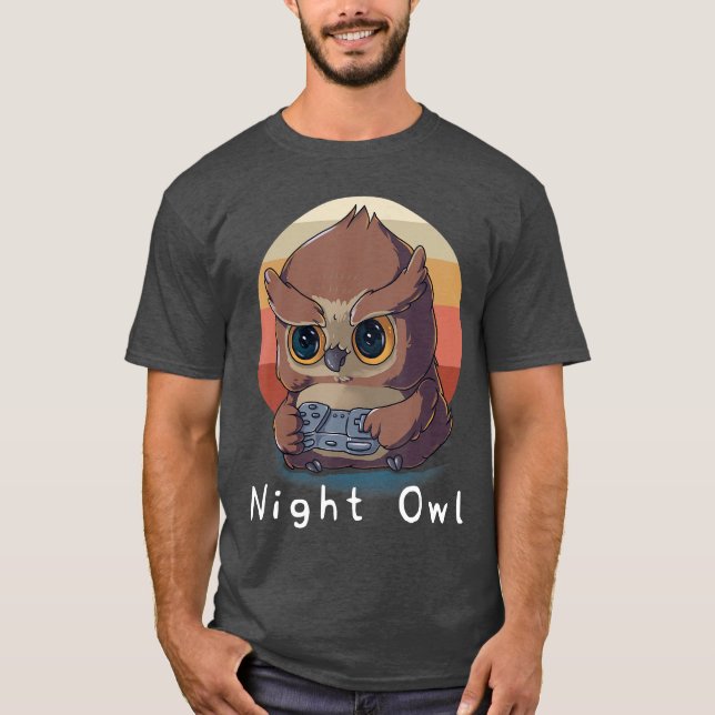 Camiseta Night Owl Gaming Enthusiast Video Game Lover Gamin (Anverso)
