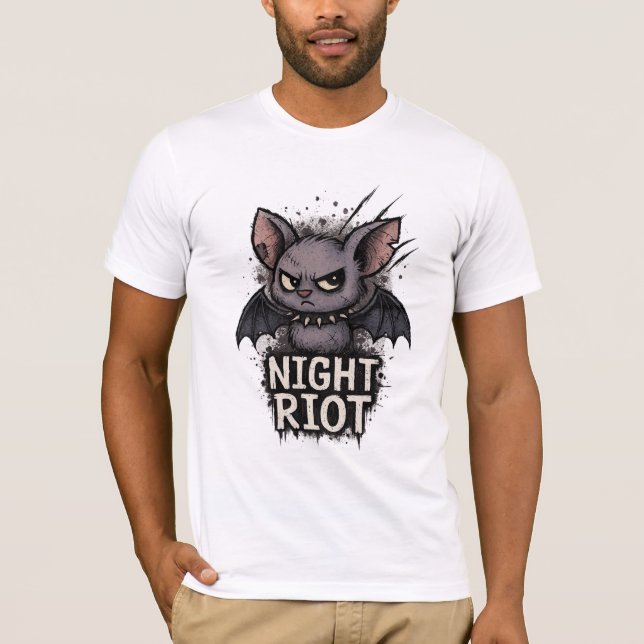 Camiseta Night Riot – Grunge Emo Bat Illustration (Anverso)