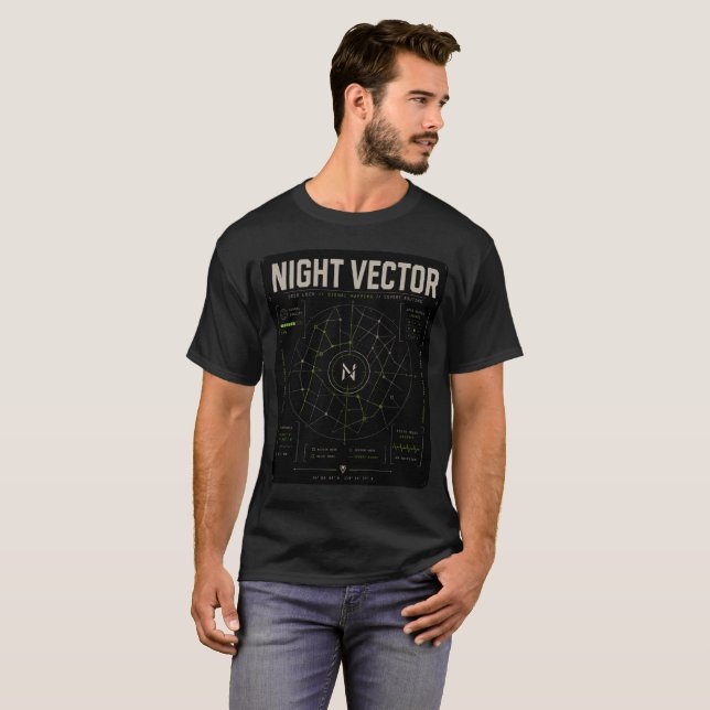 Camiseta Night Vector | Grid Lock Signal Mapping tee (Anverso completo)