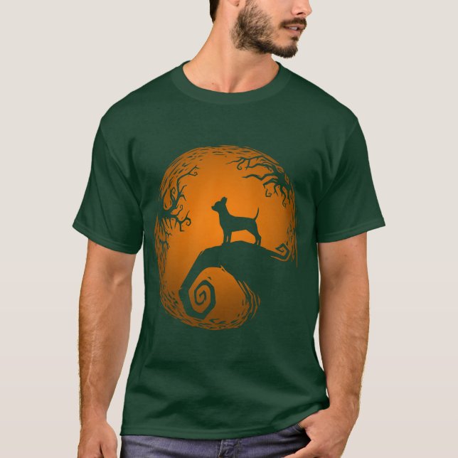 Camiseta Nightmare Before Halloween Dog retro (Anverso)