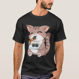 Camiseta Nigiri Sashimi Sushi Anime Cat