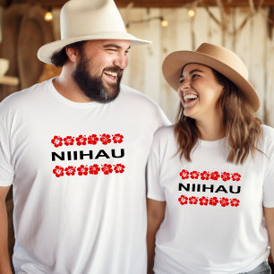 Camiseta Niihau Aloha Flores Bandas De Color Claro