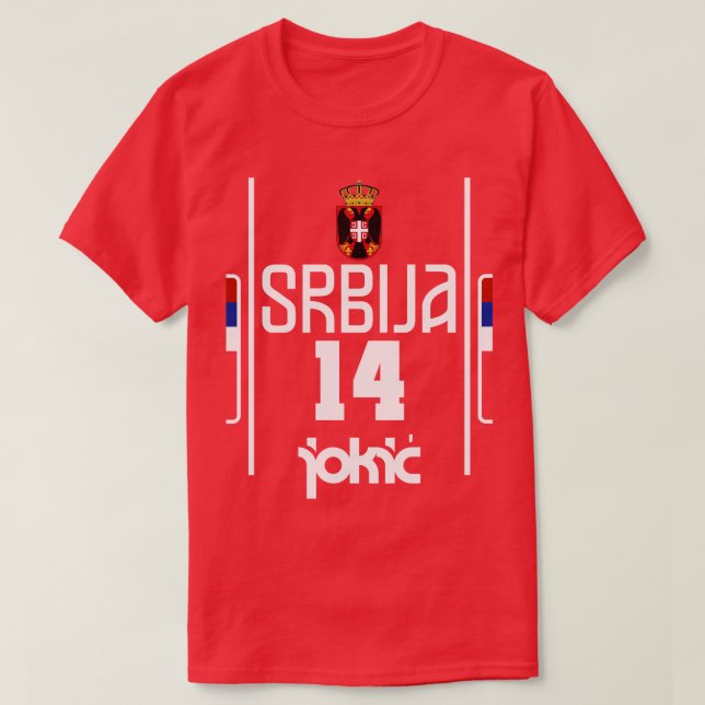 Camiseta Nikola Jokic Retro Serbia Fan Art (Diseño del anverso)