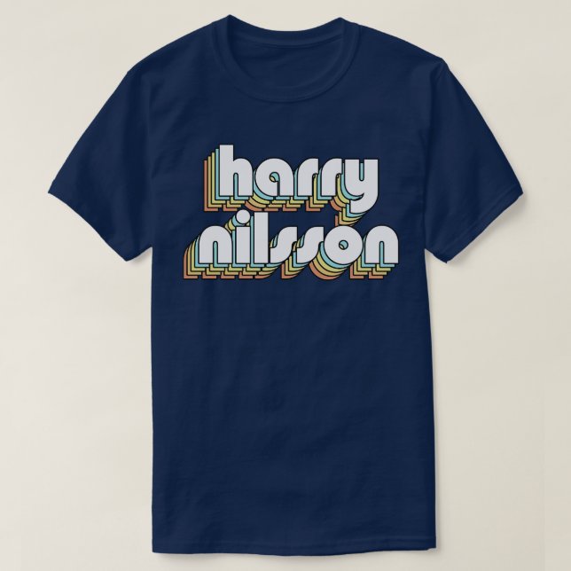 Camiseta Nilsson retro estilo arcoiris tipográfico estilo d (Diseño del anverso)