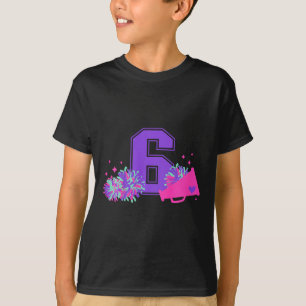 Camiseta Niña animadora de cumpleaños número 6 Seis años an