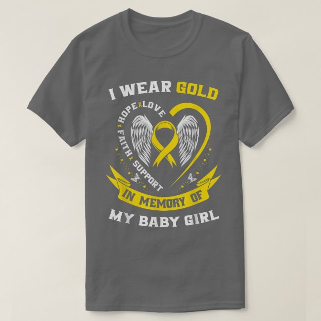 Camiseta Niña bebé con conciencia sobre el cáncer infantil  (Diseño del anverso)