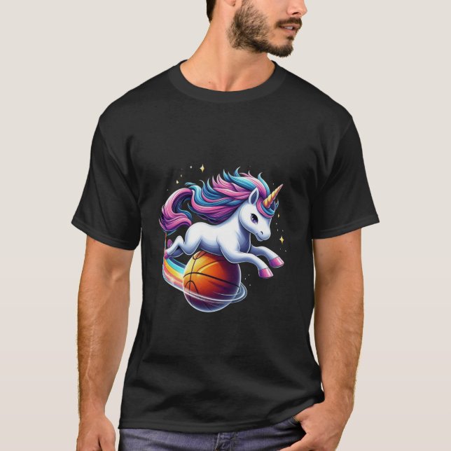 Camiseta Niña Chica de niños de baloncesto de Unicornio (Anverso)