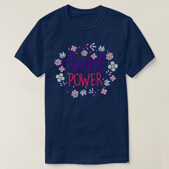 Camiseta Niña Chica potencia floral bebé feminista feminism (Diseño del anverso)