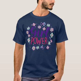 Camiseta Niña Chica potencia floral bebé feminista feminism