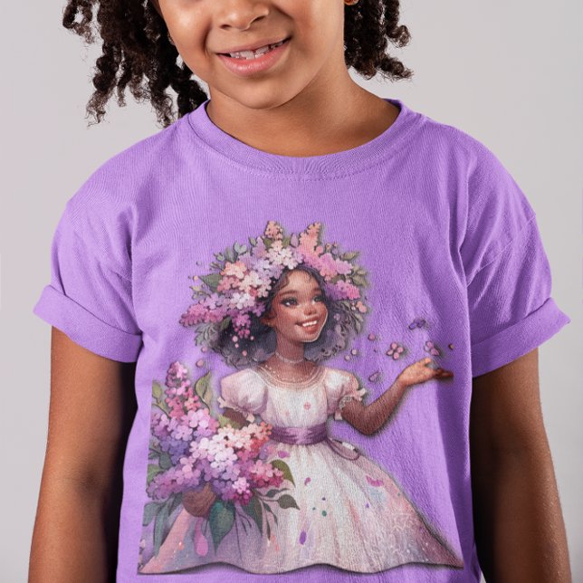 Camiseta Niña Con Hermosas Flores De Primavera (Subido por el creador)