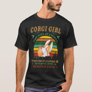 Camiseta Niña Corgi Bruja Leona Hippie Marinero (262)
