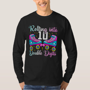 Camiseta Niña Cumpleaños 10 Años Rodando En 10mo Doble