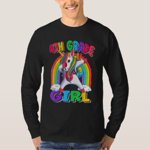 Camiseta Niña de 4to Grado Hace Dabbing Unicornio Regreso a