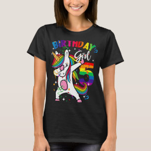 Camiseta Niña de 5 años de edad cinco años Dabbing Unicorn