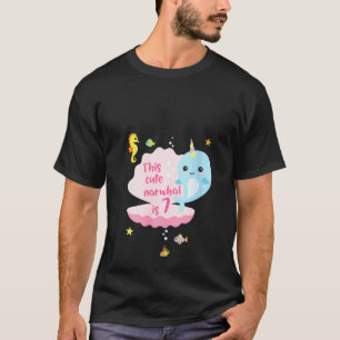 Camiseta Niña de 7 años, 7 años, Chica Narwhal Se