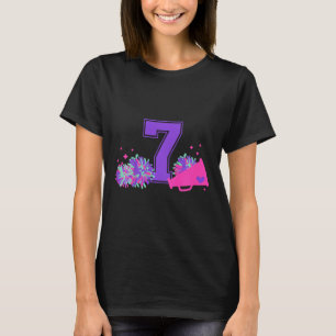 Camiseta Niña de Cheerleading Cumpleaños 7 Siete Años de Ed