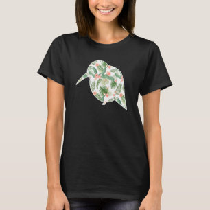 Camiseta Niña de flores de Kingfisher imprimió ave floral h
