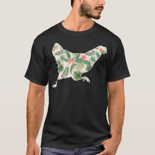 Camiseta Niña de flores de pollo imprime Hen floral hawaian