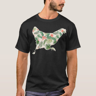 Camiseta Niña de flores de pollo imprime Hen floral hawaian