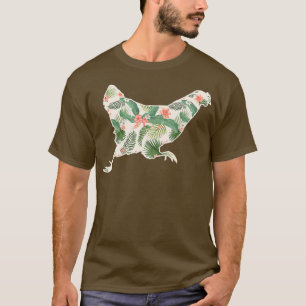 Camiseta Niña de flores de pollo imprime Hen floral hawaian