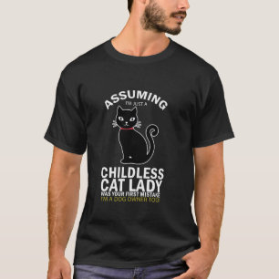 Camiseta Niña de gato sin hijos Perro y dueños de gatos neg