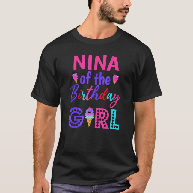 Camiseta Nina De La Abuela Chica De Cumpleaños Crema De Hie (Anverso)