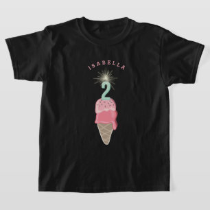 Camiseta Niña de la chispa del helado rosado Fiesta de cump