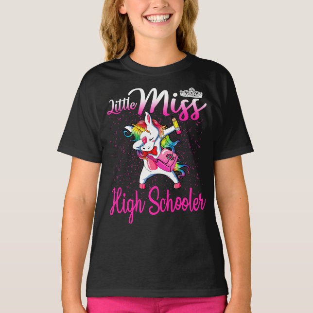 Camiseta Niña De La Escuela Secundaria Unicorn Vuelve A La  (Anverso)