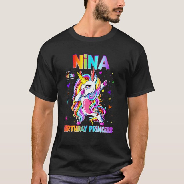 Camiseta Nina De La Princesa Nacida Chica Dabbing Unicorn (Anverso)