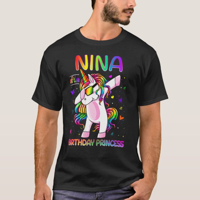Camiseta Nina De La Princesa Nacida Chica Dabbing Unicorn (Anverso)