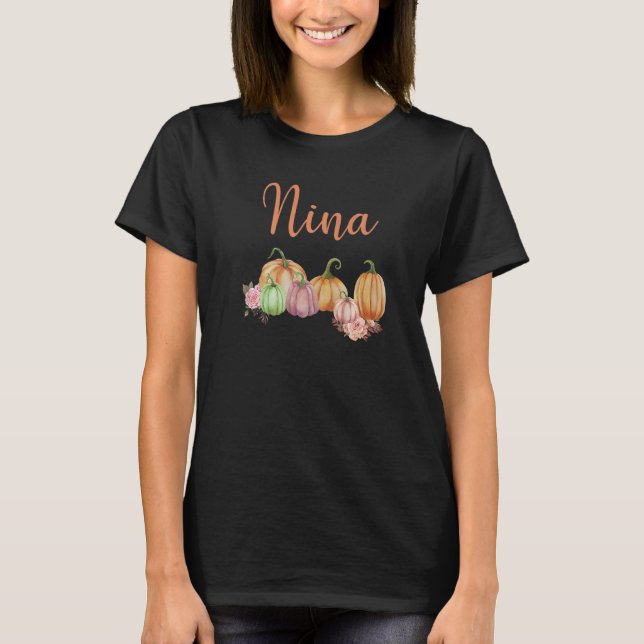 Camiseta Nina De Pequeña Calabaza Primer Cumpleaños Calabaz (Anverso)