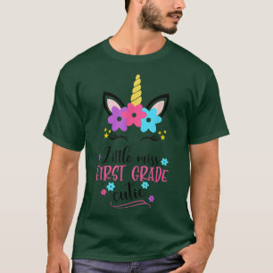 Camiseta Niña De Primer Grado Unicornio De Vuelta Al Té Esc