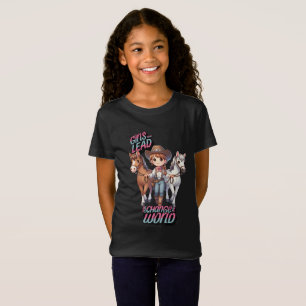 Camiseta Niña de Rodeo Occidental liderando caballos 2