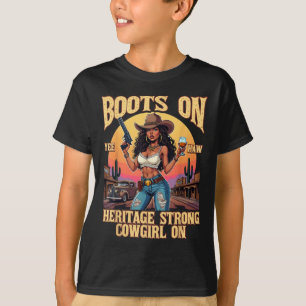 Camiseta Niña De Rodeo Occidental Yehaw En African American