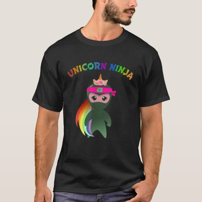 Camiseta Niña de Unicornio Rosa, Ninja, Chicas de espionaje (Anverso)