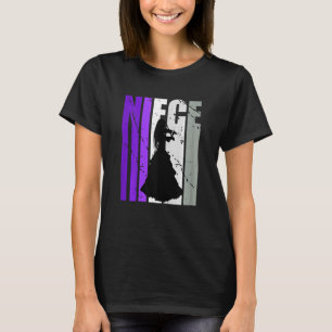 Camiseta Niña De Violín Azul Vintage De Maestra Violinista