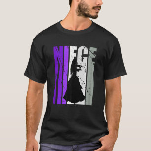 Camiseta Niña De Violín Azul Vintage De Maestra Violinista