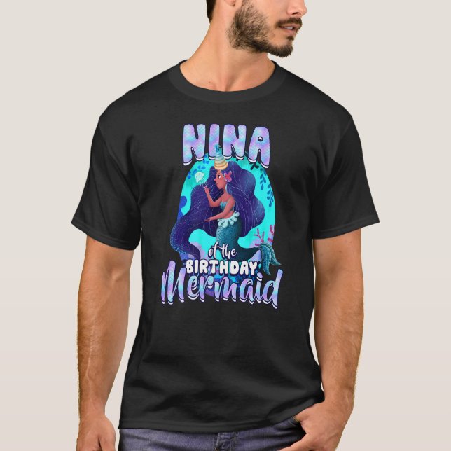 Camiseta Nina Del Fiesta Familiar De Cumpleaños De La Siren (Anverso)