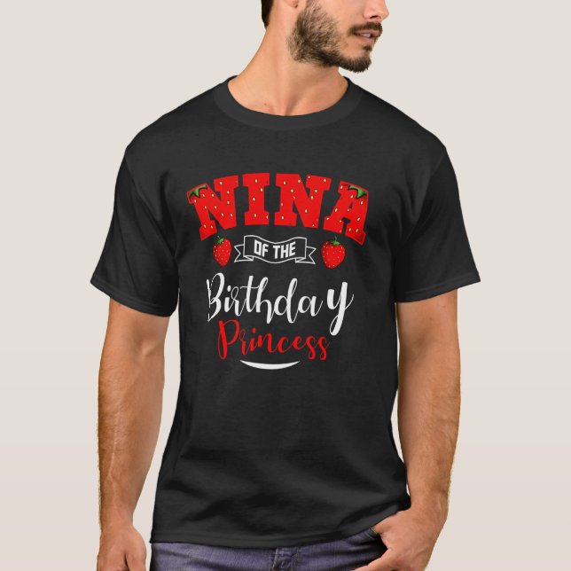 Camiseta Nina del tema de la princesa de cumpleaños fresa B (Anverso)
