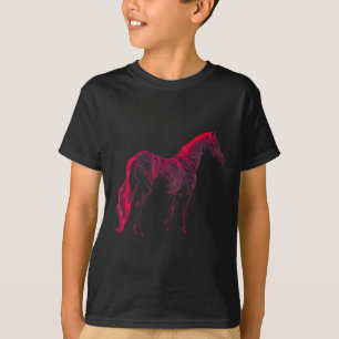 Camiseta Niña ecuestre Art Red Silhouette Horse Lover