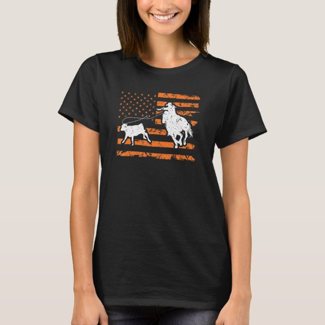 Camiseta Niña en pista de baile de rodeo Bandera estadounid (Anverso)