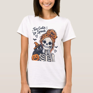 Camiseta Niña Esqueleto de Halloween Demasiado Linda Para A