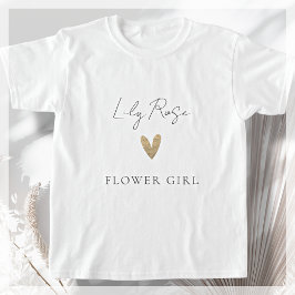 Camiseta Niña Flor Corazón de Oro Guión Moderno