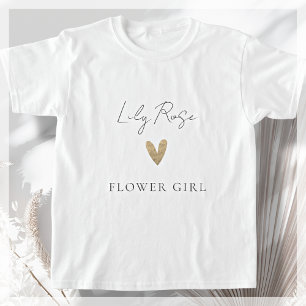 Camiseta Niña Flor Corazón de Oro Guión Moderno