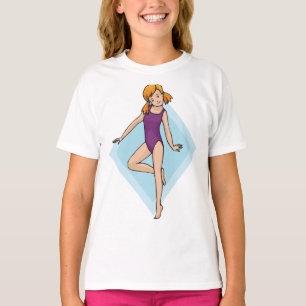 Camiseta Niña Gimnasta en Leotardo Púrpura