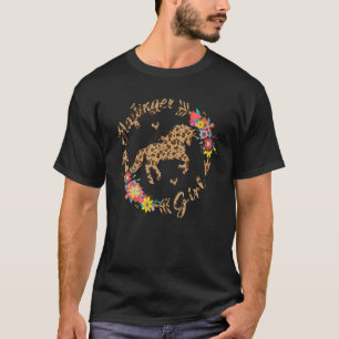 Camiseta Niña Haflinger lindo floral leopardo caballo Hafli
