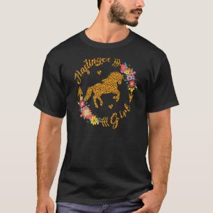 Camiseta Niña Haflinger lindo floral leopardo caballo Hafli