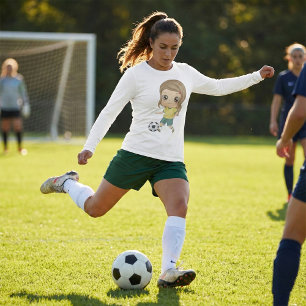 Camiseta Niña jugando fútbol Deportes infantiles adorables