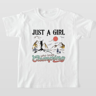 Camiseta Niña linda ama la palabra arte de acampada