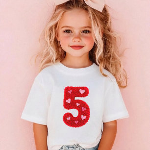 Camiseta Niña Linda Cumpleaños Quinto Corazón   Niña de 5º 